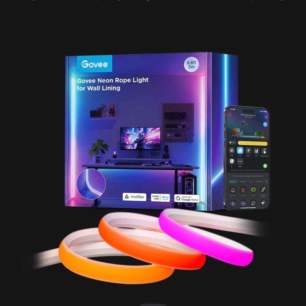 Govee Neon Rope Light RGB LED Strip - Color Changing Accent Light